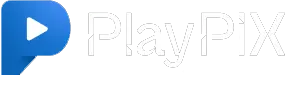 Logo playpix, com os dizeres "parceiro oficial" logo abaixo da logo.